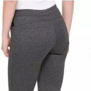 DKNY JEANS Ladies’ Ponte Pant Knit Stretch Straight, Grey Houndstooth, S M, L